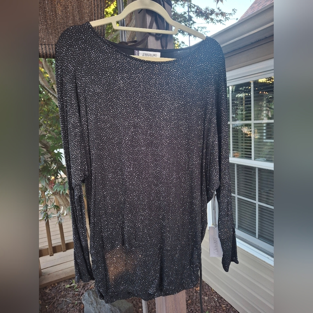 Black and Silver Speckled Women's M Top